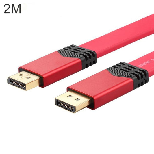 4K 60Hz DisplayPort 1.2 Male to DisplayPort 1.2 Male Aluminum Shell Flat Adapter Cable, Cable Length: 2m (Red) -  by buy2fix | Online Shopping UK | buy2fix