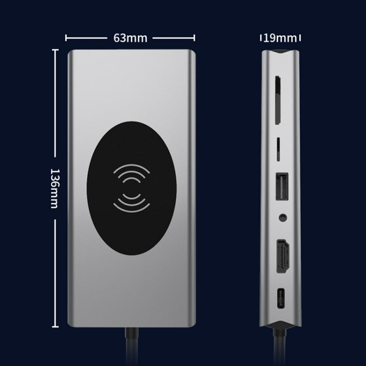 Basix T15 15 in 1 USB-C / Type-C to HDMI + VGA + USB 3.0x4 + USB 2.0x3 + SD + TF + RJ45 + PD + 3.5 Audio + 10W Converter - USB HUB by basix | Online Shopping UK | buy2fix