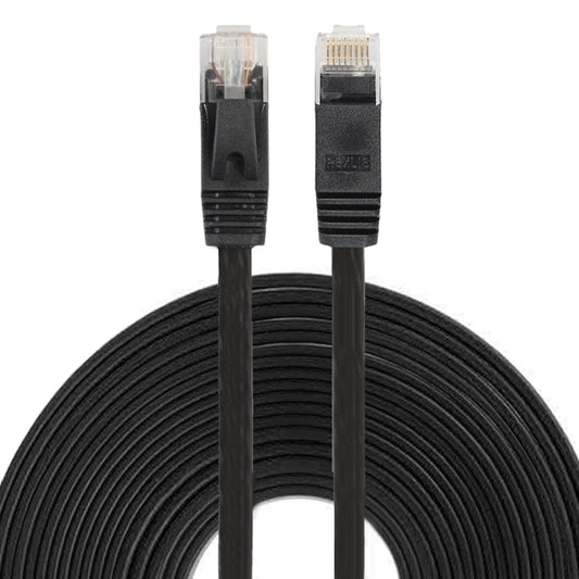 10m CAT6 Ultra-thin Flat Ethernet Network LAN Cable, Patch Lead RJ45 (Black) - Computer & Networking by buy2fix | Online Shopping UK | buy2fix