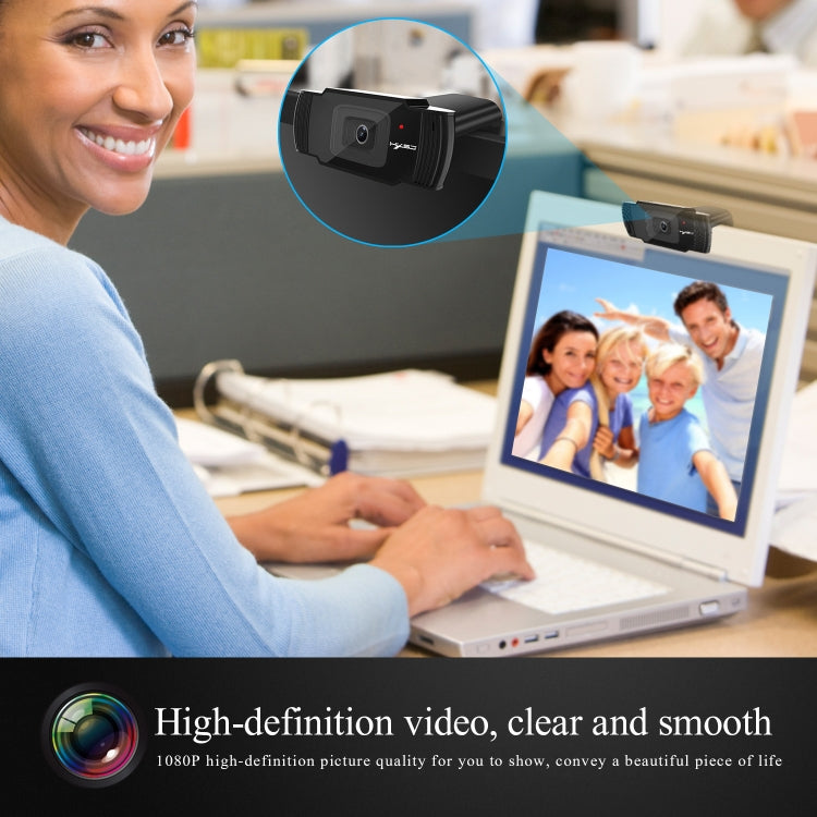 HXSJ S70 30fps 5 Megapixel 1080P Full HD Autofocus Webcam for Desktop / Laptop / Android TV, with Noise Reduction Microphone, Cable Length: 1.4m - HD Camera by HXSJ | Online Shopping UK | buy2fix