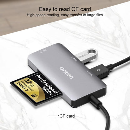 Onten 91882 5 In 1 USB3.0 x3 + SD + TF + CF Type-C / USB-C OTG Multi-function Card Reader - Computer & Networking by Onten | Online Shopping UK | buy2fix