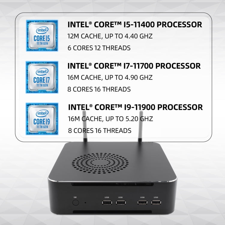 HYSTOU M7 Windows 7/8/10 / Linux System Mini PC, Intel Core i7-11700 Octa-core 16M Cache up to 4.9GHz, 32GB RAM+1TB SSD, US Plug - Windows Mini PCs by HYSTOU | Online Shopping UK | buy2fix