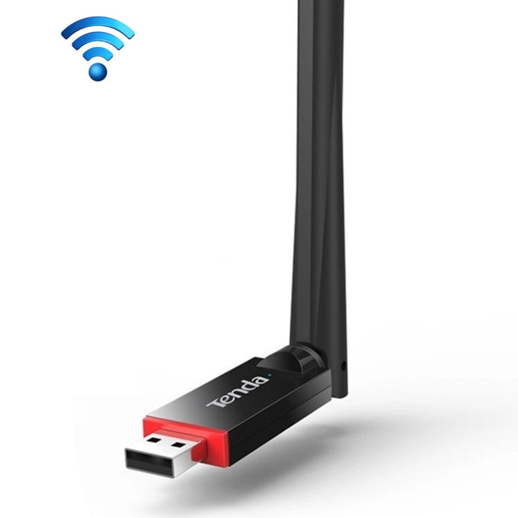 Tenda U6 Portable 300Mbps Wireless USB WiFi Adapter External Receiver Network Card with 6dBi External Antenna(Black) - USB Network Adapter by Tenda | Online Shopping UK | buy2fix