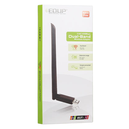 EDUP EP-AC1666 Dual Band 11AC 650Mbps High Speed Wireless USB Adapter WiFi Receiver, Driver Free - USB Network Adapter by EDUP | Online Shopping UK | buy2fix