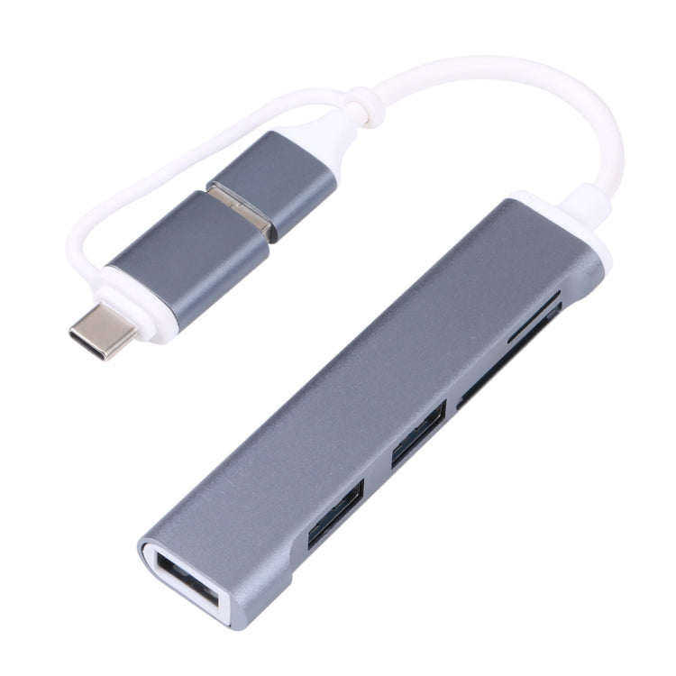 A-807 5 in 1 USB 3.0 and Type-C / USB-C to USB 3.0 HUB Adapter Card Reader - Computer & Networking by buy2fix | Online Shopping UK | buy2fix