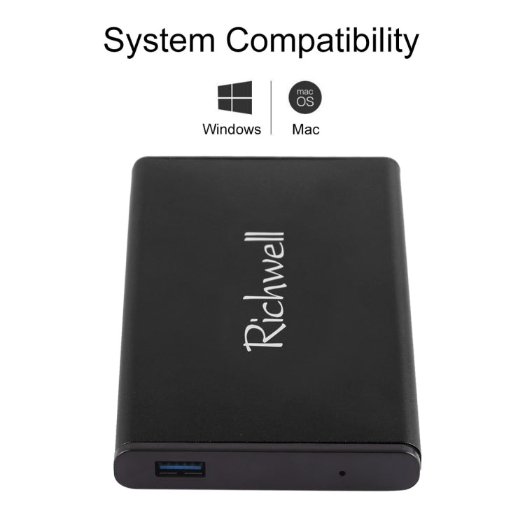 Richwell SATA R2-SATA-320GB 320GB 2.5 inch USB3.0 Super Speed Interface Mobile Hard Disk Drive(Black) - External Hard Drives by Richwell | Online Shopping UK | buy2fix