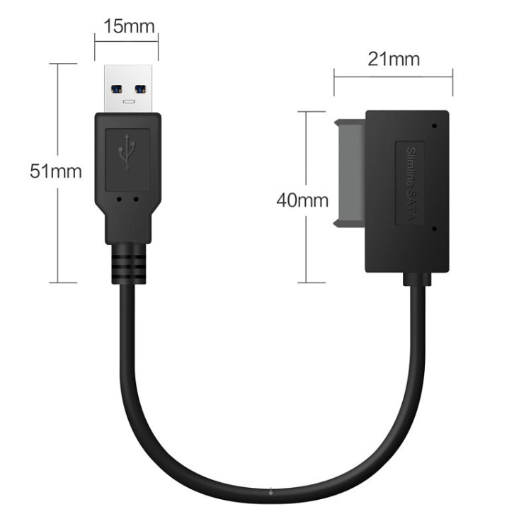Professional USB 2.0 to 7+6Pin Slimline SATA Cable Adapter Indicator - Computer & Networking by buy2fix | Online Shopping UK | buy2fix