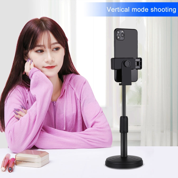 PULUZ Round Base Desktop Holder Mount with Phone Clamp, Adjustable Height: 15.5cm-25.5cm - Camera Accessories by PULUZ | Online Shopping UK | buy2fix