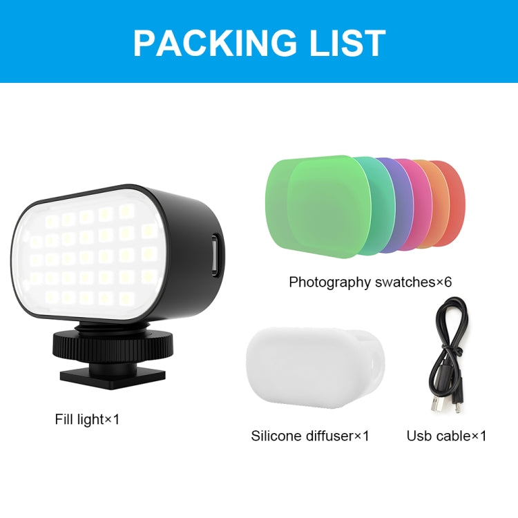 PULUZ Live Broadcast Video LED Light Photography Beauty Selfie Fill Light with Switchable 6 Colors Filters(Black) - Consumer Electronics by PULUZ | Online Shopping UK | buy2fix