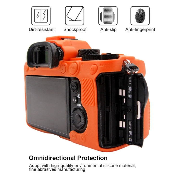 PULUZ Soft Silicone Protective Case for Sony ILCE-9M2/ Alpha 9 II / A92(Orange) - Camera Accessories by PULUZ | Online Shopping UK | buy2fix