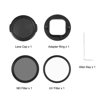 For GoPro HERO12 Black /11 Black /11 Black Mini /10 Black /9 Black PULUZ 52mm UV ND2-400 Filter with Adapter Ring(Black) - Lens Filter by PULUZ | Online Shopping UK | buy2fix