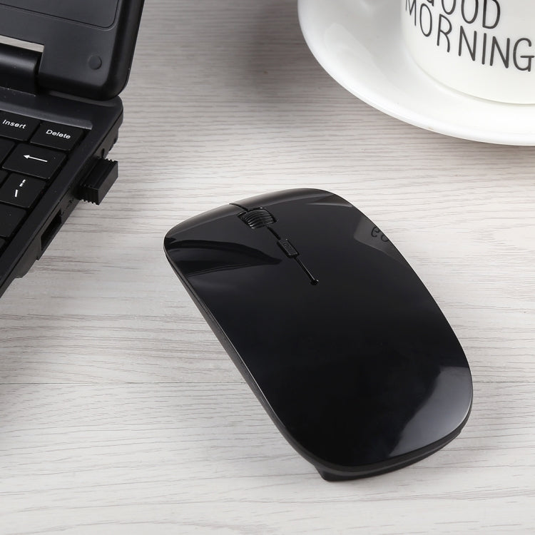 2.4GHz Wireless Ultra-thin Laser Optical Mouse with USB Mini Receiver, Plug and Play(Black) - Computer & Networking by buy2fix | Online Shopping UK | buy2fix