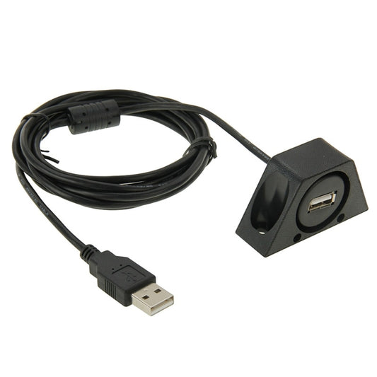 USB 2.0 Male to Female Extension Cable with Car Flush Mount, Length: 2m - In Car by buy2fix | Online Shopping UK | buy2fix