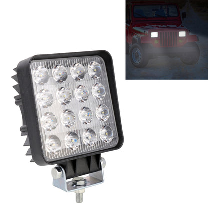 48W Bridgelux 4000lm 16 LED White Light Condenser Engineering Lamp / Waterproof IP67 SUVs Light, DC 10-30V(Black) - In Car by buy2fix | Online Shopping UK | buy2fix