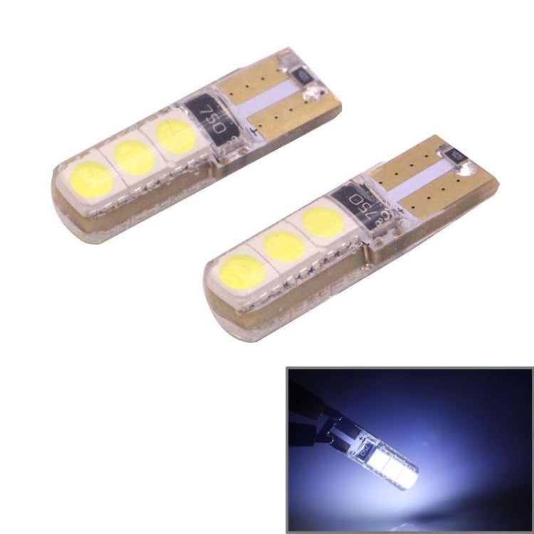 2 PCS T10 2W 120-140LM 6 LED Ice Blue 5050 LED Brake Light for Vehicles, DC12V - In Car by buy2fix | Online Shopping UK | buy2fix