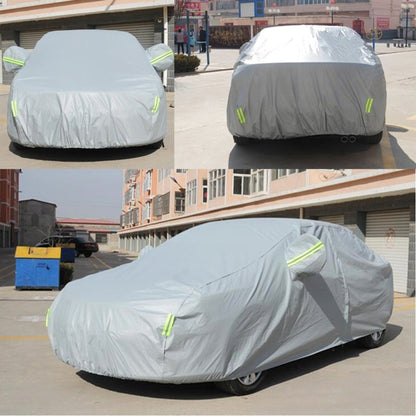 PEVA Anti-Dust Waterproof Sunproof Sedan Car Cover with Warning Strips, Fits Cars up to 5.1m(199 inch) in Length - PE Material by buy2fix | Online Shopping UK | buy2fix