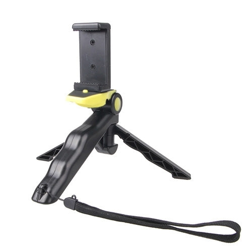 Portable Hand Grip / Mini Tripod Stand Curve with Straight Clip for GoPro HERO 4 / 3 / 3+ / SJ4000 / SJ5000 / SJ6000 Sports DV / Digital Camera /  iPhone , Galaxy and other Mobile Phone(Yellow) - Desktop Holder by buy2fix | Online Shopping UK | buy2fix