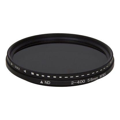 58mm ND Fader Neutral Density Adjustable Variable Filter ND 2 to ND 400 Filter(Black) - Camera Accessories by buy2fix | Online Shopping UK | buy2fix