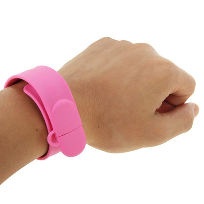 Silicone Bracelet USB Flash Disk with 8GB Memory(Pink) - USB Flash Drives by buy2fix | Online Shopping UK | buy2fix