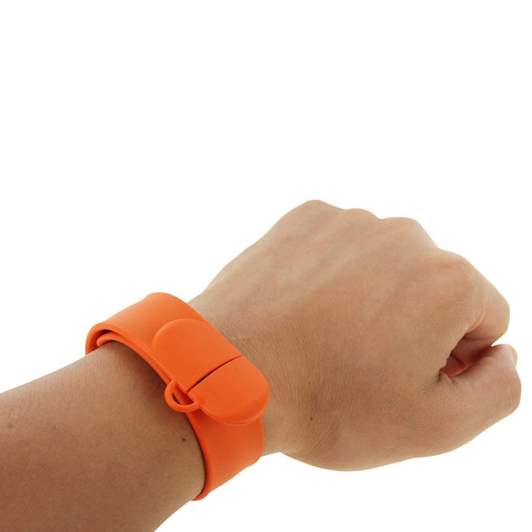 Silicone Bracelet USB Flash Disk with 32GB Memory(Orange) - USB Flash Drives by buy2fix | Online Shopping UK | buy2fix