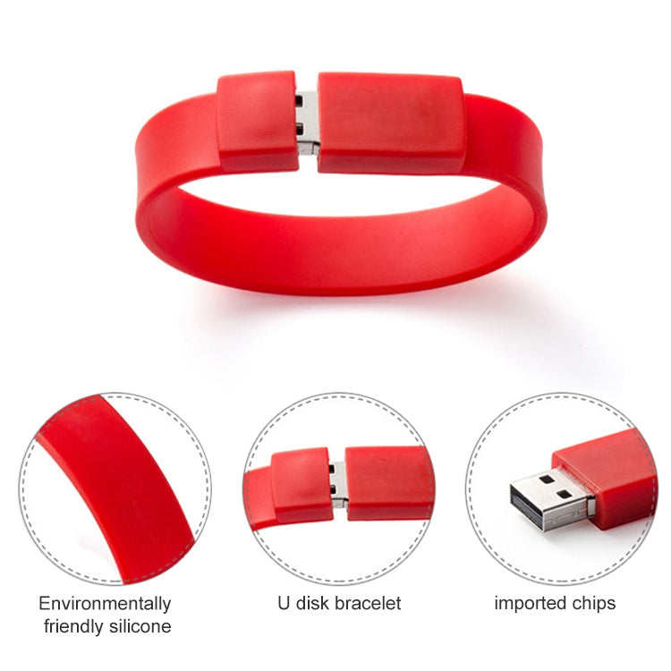 4GB Silicon Bracelets USB 2.0 Flash Disk(White) - USB Flash Drives by buy2fix | Online Shopping UK | buy2fix