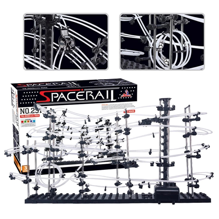 Space Rail , DIY Physics Spacewarp Rollercoaster Model Kit 16,000mm Rail, 342 in 1(Black) - DIY Developmental Toys by buy2fix | Online Shopping UK | buy2fix