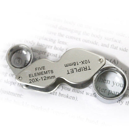 10X - 20X Portable & Rotatable Handheld Jewelry Loupe Magnifier Reading Magnifier (MG22181)(Silver) - Detection Jewelry by buy2fix | Online Shopping UK | buy2fix