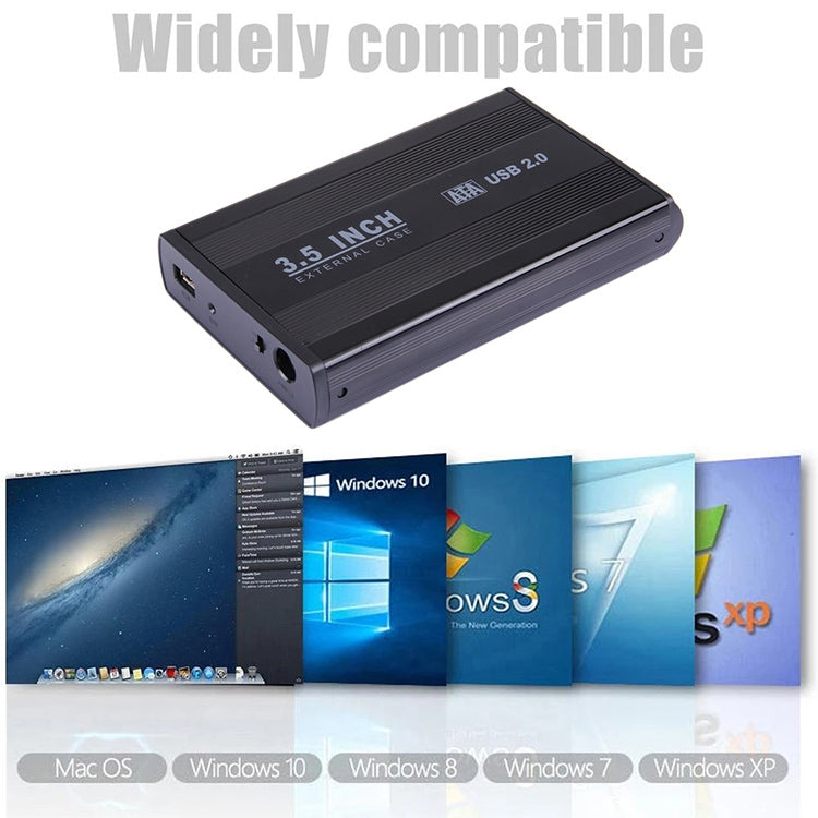 3.5 inch HDD SATA External Case, Support USB 2.0(Black) - HDD Enclosure by buy2fix | Online Shopping UK | buy2fix