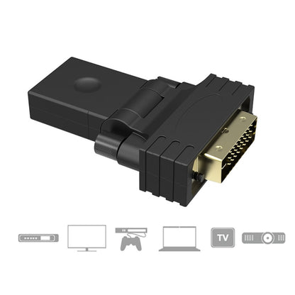 360 Degree Rotation Gold Plated DVI 24+1 Pin Male to 19 Pin HDMI Female Adapter -  by buy2fix | Online Shopping UK | buy2fix