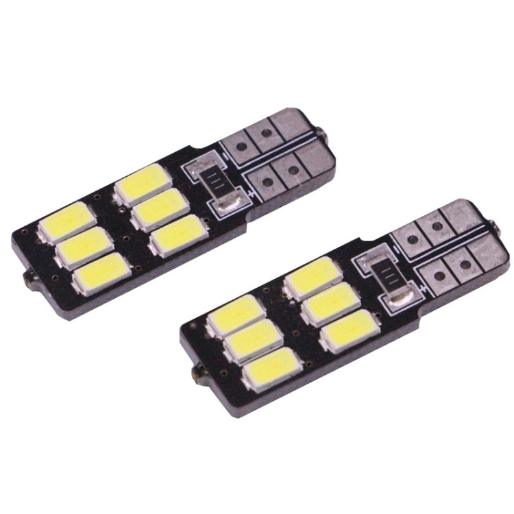 2 PCS T10 2.5W 100LM White Light 6 LED 5730 SMD CANBUS Car Signal Light Bulb - In Car by buy2fix | Online Shopping UK | buy2fix