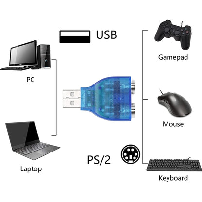 USB Male to PS/2 Female Adapter for Mouse / Keyboard - PS/2 Series by buy2fix | Online Shopping UK | buy2fix