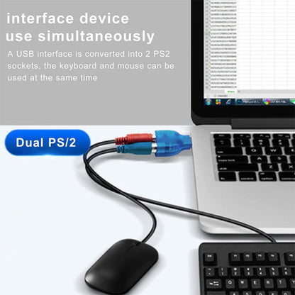 USB Male to PS/2 Female Adapter for Mouse / Keyboard - PS/2 Series by buy2fix | Online Shopping UK | buy2fix