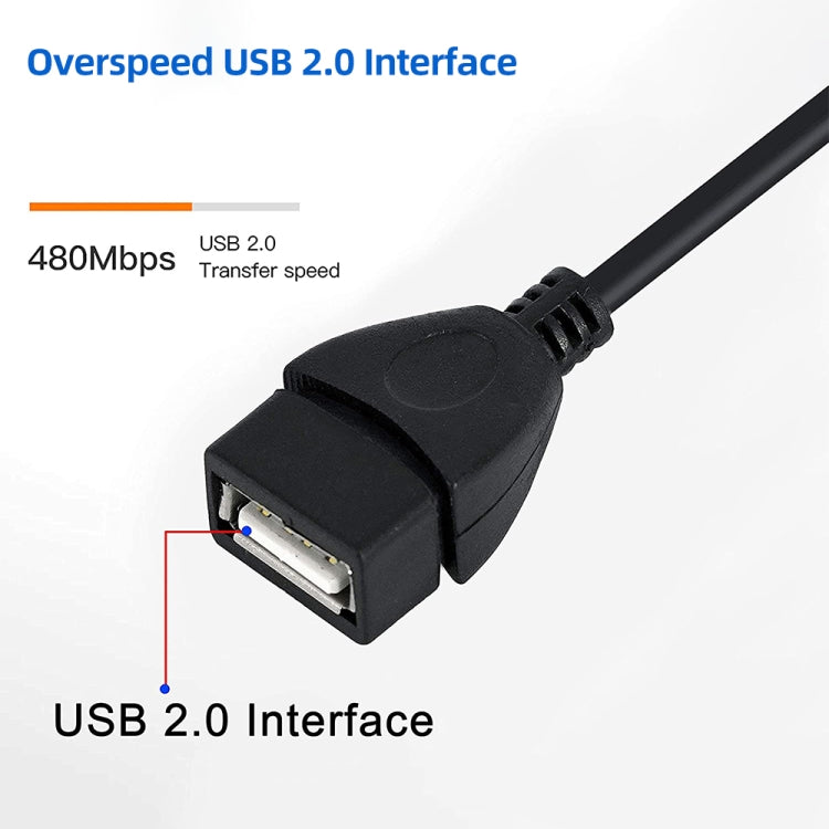 Mini 5-pin USB to USB 2.0 AF OTG Adapter Cable, Length: 12cm(Black) -  by buy2fix | Online Shopping UK | buy2fix