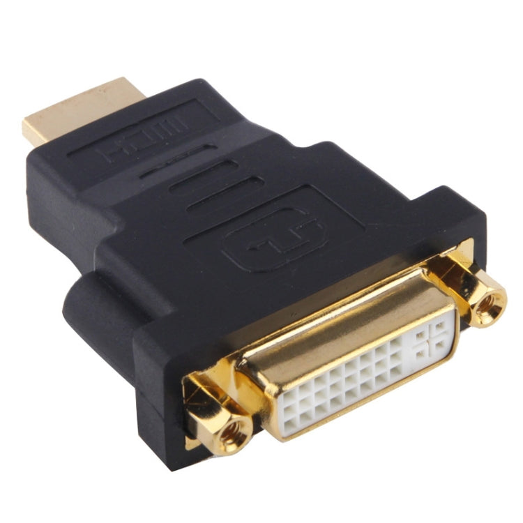 Gold Plated HDMI 19 Pin Male to DVI Female Adapter(Black) - Adapter by buy2fix | Online Shopping UK | buy2fix