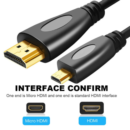 1m Gold Plated 3D 1080P Micro HDMI Male to HDMI Male cable for Mobile Phone, Cameras, GoPro - Computer & Networking by buy2fix | Online Shopping UK | buy2fix