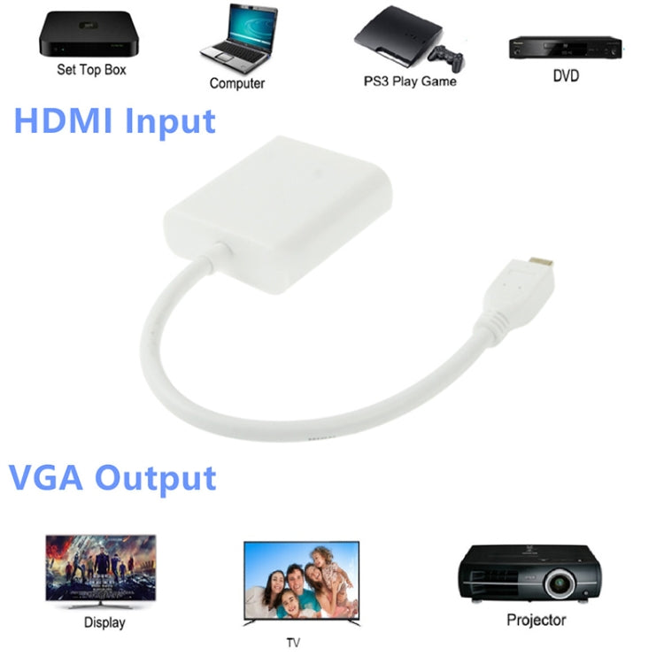 22cm Micro HDMI Male to VGA Female Video Adapter Cable, Support Full HD 1080P -  by buy2fix | Online Shopping UK | buy2fix