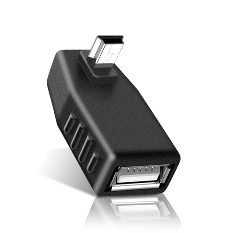 90 Degree Down Angled Mini USB Male to USB 2.0 AF Adapter(Black) - Computer & Networking by buy2fix | Online Shopping UK | buy2fix