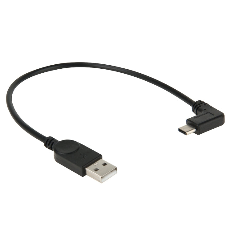 28AWG High Speed USB 2.0 Male to 90 Degrees Elbow USB-C / Type-C 3.0 Male Data Sync Cable Adapter - USB-C & Type-C Cable by buy2fix | Online Shopping UK | buy2fix