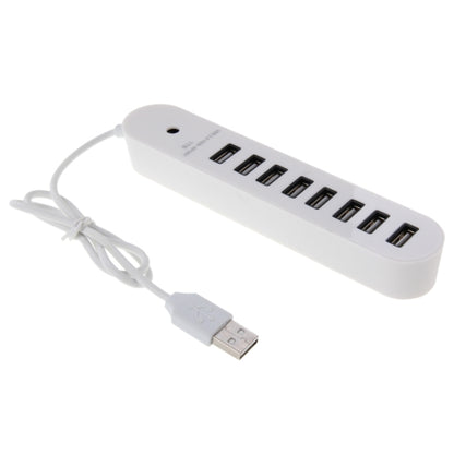 8 Ports USB 2.0 Portable Oval Hub, Length: 50cm(White) - USB 2.0 HUB by buy2fix | Online Shopping UK | buy2fix