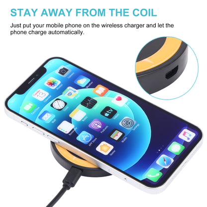 Universal QI Standard Round Wireless Charging Pad (Black + Orange) - Wireless Charger by buy2fix | Online Shopping UK | buy2fix