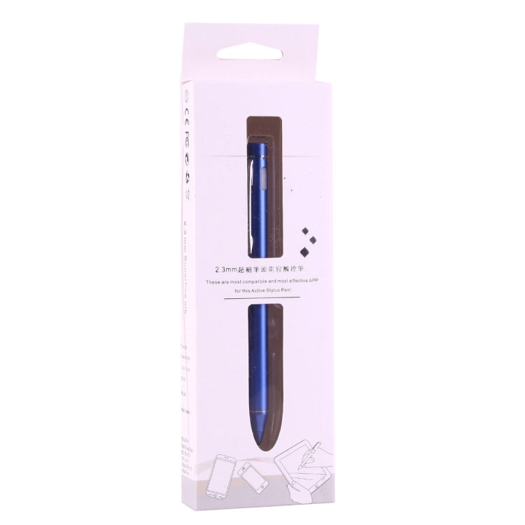 Universal Rechargeable Capacitive Touch Screen Stylus Pen with 2.3mm Superfine Metal Nib, For iPhone, iPad, Samsung, and Other Capacitive Touch Screen Smartphones or Tablet PC(Blue) - Stylus Pen by buy2fix | Online Shopping UK | buy2fix