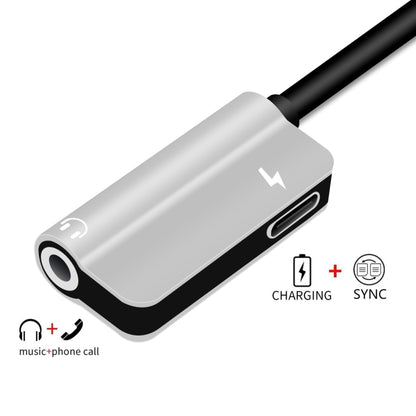 ENKAY Hat-ptince Type-C to Type-C&3.5mm Jack Charge Audio Adapter Cable, For Galaxy, HTC, Google, LG, Sony, Huawei, Xiaomi, Lenovo and Other Android Phone(Silver) - Audio Adapter by ENKAY | Online Shopping UK | buy2fix