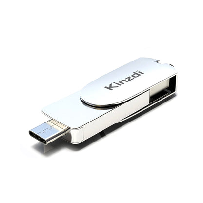 Kinzdi 32GB USB 3.0 + Type-C 3.0 Interface Metal Twister Flash Disk V11 (Silver) - USB Flash Drives by Kinzdi | Online Shopping UK | buy2fix