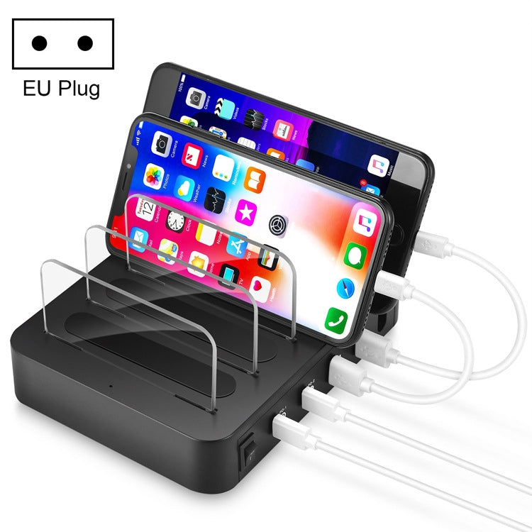 45W PD USB-C / Type-C + 18W PD USB-C / Type-C + 18W QC 3.0 USB + USB Ports Smart Charger with Detachable Bezel, EU Plug - Multifunction Charger by buy2fix | Online Shopping UK | buy2fix