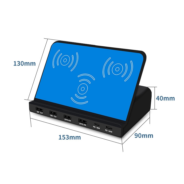 819 9 In 1 Wireless Charging Station Smart Socket Holder Stand - Multifunction Charger by buy2fix | Online Shopping UK | buy2fix