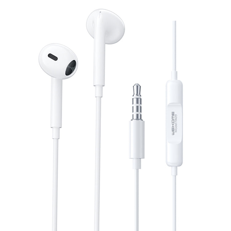 WK YA09 SHQ Series 3.5mm Music Semi-in-ear Wired Earphone (White) - In Ear Wired Earphone by WK | Online Shopping UK | buy2fix