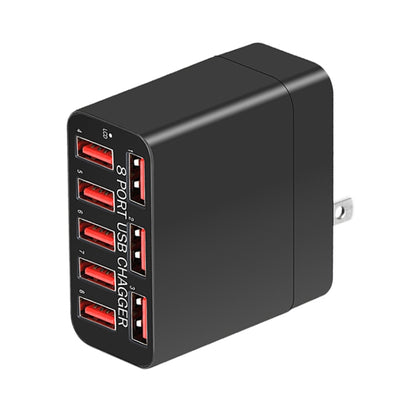 WLX-82 40W Max 8 Ports USB Charger Adapter, US Plug(Black) - Apple Accessories by buy2fix | Online Shopping UK | buy2fix