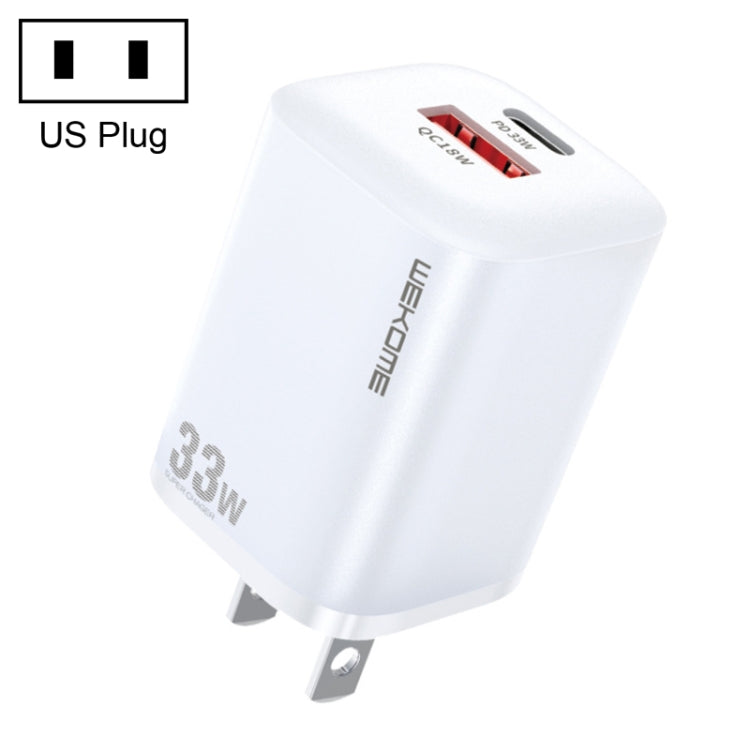 WK WP-U140 33W Power Series USB+USB-C/Type-C Fast Charger, Specifications: US Plug(White) - USB Charger by WK | Online Shopping UK | buy2fix