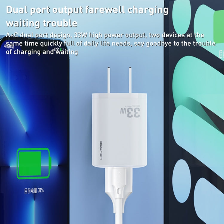 WK WP-U140 33W Power Series USB+USB-C/Type-C Fast Charger, Specifications: UK Plug(White) - USB Charger by WK | Online Shopping UK | buy2fix