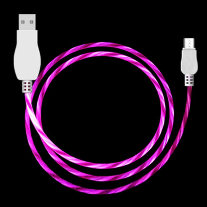 LED Flowing Light 1m USB A to Micro USB Data Sync Charge Cable, For Galaxy, Huawei, Xiaomi, LG, HTC and Other Smart Phones (Magenta) - Micro USB Cable by buy2fix | Online Shopping UK | buy2fix